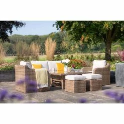 'Peony' Luxury Rattan 6 Seater Modular Garden Sofa Set With Square Rising Table And Parasol By Primrose Living 16 'Peony' Luxury Rattan 6 Seater Modular Garden Sofa Set With Square Rising Table And Parasol By Primrose Living -Plants outlet store Natural FU102230 FullSetFlowerNoPara e12e