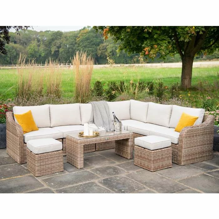 'Peony' Luxury Rattan 8 Seater Modular Garden Sofa Set With Coffee Table And Footstools By Primrose Living 3 'Peony' Luxury Rattan 8 Seater Modular Garden Sofa Set With Coffee Table And Footstools By Primrose Living
