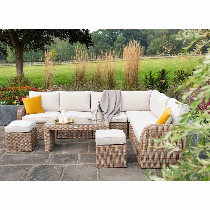 'Peony' Luxury Rattan 8 Seater Modular Garden Sofa Set With Coffee Table And Footstools By Primrose Living 4 'Peony' Luxury Rattan 8 Seater Modular Garden Sofa Set With Coffee Table And Footstools By Primrose Living - Image 2