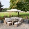 'Peony' Luxury Rattan 9 Seater Modular Garden Sofa Set With Rising Rectangular Table And Footstools By Primrose Living -Plants outlet store Natural FU102237 6 FullSet 7bb5