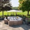 'Peony' Luxury Rattan 10 Seater Modular Garden Sofa Set With Rectangular Table By Primrose Living -Plants outlet store Natural FU102239 10 FullSet 3171