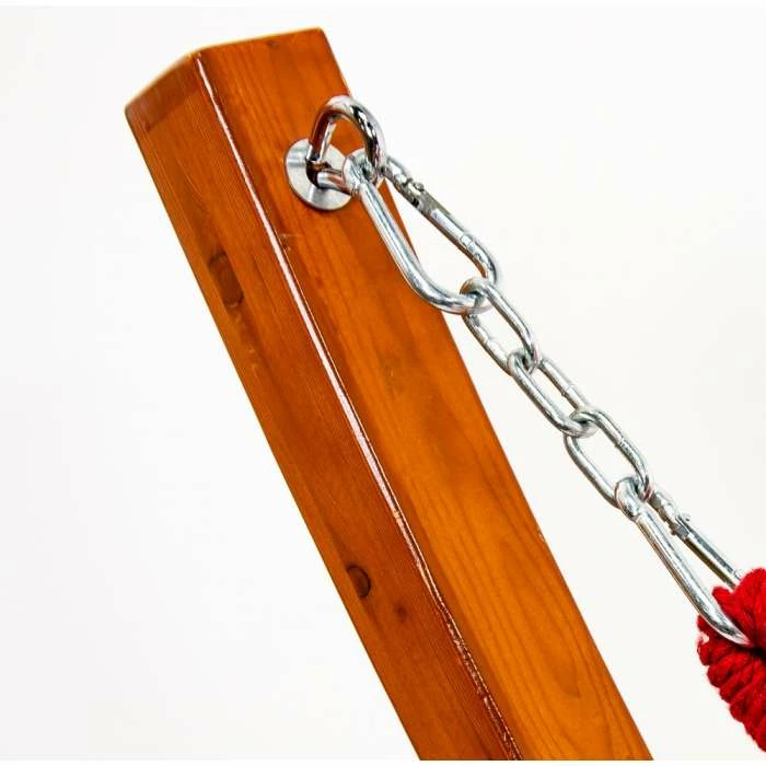 Tortola Wooden Hammock Stand With White Hammock 6 Tortola Wooden Hammock Stand With White Hammock - Image 4