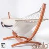 Tortola Wooden Hammock Stand With White Hammock