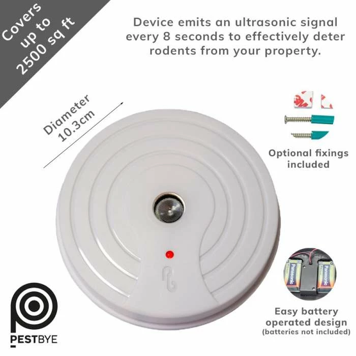 Discreet Ceiling Mountable Battery Operated Sonic Rat And Mouse Repeller - PestBye® 5 Discreet Ceiling Mountable Battery Operated Sonic Rat And Mouse Repeller - PestBye® - Image 3