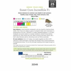 'Incredible' F1 Sweetcorn Seeds | By Plant Theory -Plants outlet store PL60055 add image 2 c625