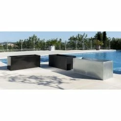 100cm Zinc Galvanised Silver Trough Planter - By Primrose™ -Plants outlet store PP0003XL add image 5 f06b