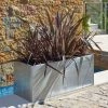 100cm Zinc Galvanised Silver Trough Planter - By Primrose™ 2 100cm Zinc Galvanised Silver Trough Planter - By Primrose™ -Plants outlet store PP0003XL main image 511e