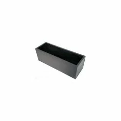 100cm Zinc Galvanised Black Trough Planter - By Primrose™ -Plants outlet store PP0005XL add image 2 6d53