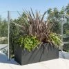 100cm Zinc Galvanised Black Trough Planter - By Primrose™ -Plants outlet store PP0005XL main image 4da5