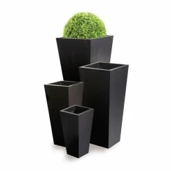 H116cm Zinc Galvanised Black Flared Square Planter - By Primrose™ 6 H116cm Zinc Galvanised Black Flared Square Planter - By Primrose™ -Plants outlet store PP0007XL add image 1 1fd6