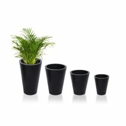 H39.5cm Zinc Galvanised Black Cone Planter - By Primrose™ 12 H39.5cm Zinc Galvanised Black Cone Planter - By Primrose™ -Plants outlet store PP0009M add image 3 3985