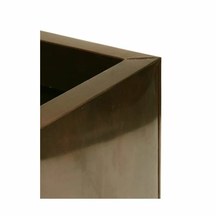 30cm Zinc Galvanised Mocha Brown Cube Pot - By Primrose™ 5 30cm Zinc Galvanised Mocha Brown Cube Pot - By Primrose™ - Image 3