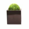 20cm Zinc Galvanised Mocha Brown Cube Pot - By Primrose™ -Plants outlet store PP0041S main image dad9