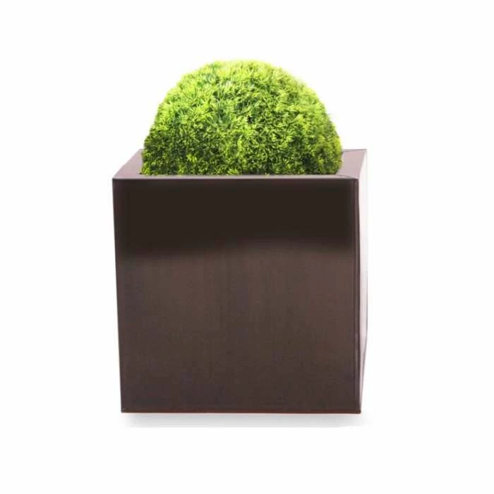 20cm Zinc Galvanised Mocha Brown Cube Pot - By Primrose™ 3 20cm Zinc Galvanised Mocha Brown Cube Pot - By Primrose™