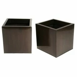 50cm Zinc Galvanised Mocha Brown Cube Planter - By Primrose™ -Plants outlet store PP0041X add image 3 34ad