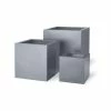 H54cm Medium Cube Fibreglass/Resin Planters - Aluminium -Plants outlet store PP0047M main image d2aa