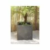 Fibreglass Cube Planter – Silver, Graphite And Other Colours - H40cm X W40cm - Graphite -Plants outlet store PP0057G main image 45f4