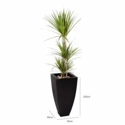 100cm Zinc Galvanised Black Tapered Cube Planter - By Primrose™ -Plants outlet store PP0068X add image 3 6fc7