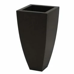 100cm Zinc Galvanised Black Tapered Cube Planter - By Primrose™ -Plants outlet store PP0068X rollover image 46ad
