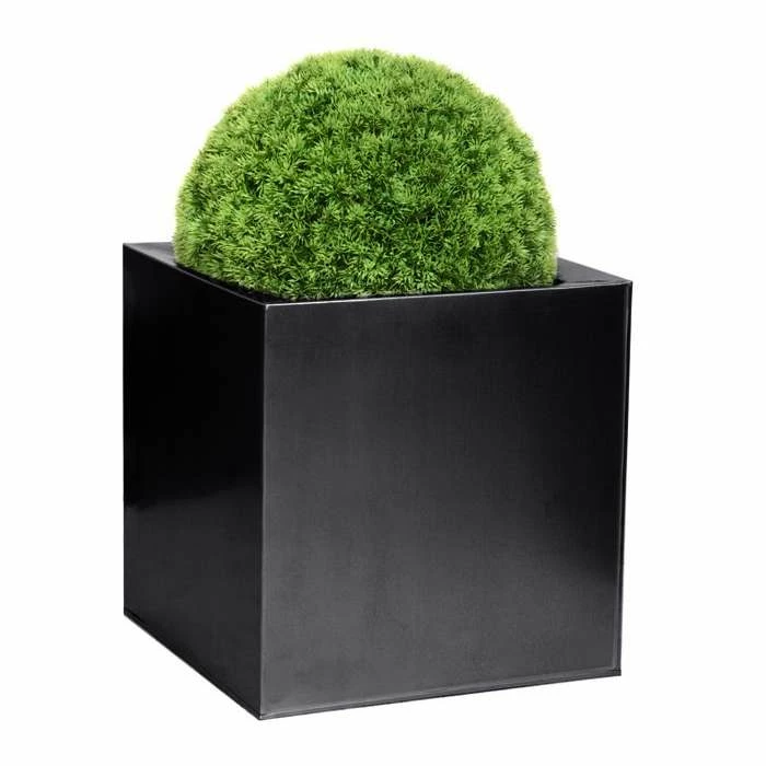 60cm Zinc Galvanised Black Cube Planter - By Primrose™ 3 60cm Zinc Galvanised Black Cube Planter - By Primrose™