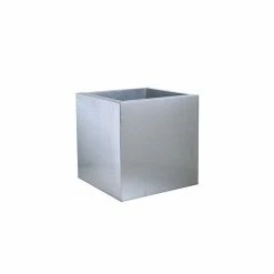50cm Zinc Galvanised Silver Cube Planter - By Primrose™ 12 50cm Zinc Galvanised Silver Cube Planter - By Primrose™ -Plants outlet store PP0079X add image 1 239a