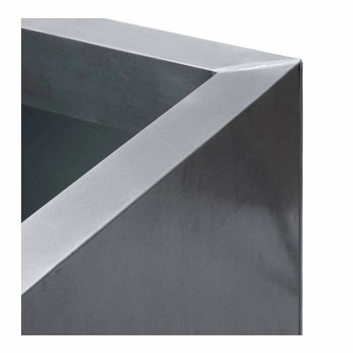 50cm Zinc Galvanised Silver Cube Planter - By Primrose™ 6 50cm Zinc Galvanised Silver Cube Planter - By Primrose™ - Image 4