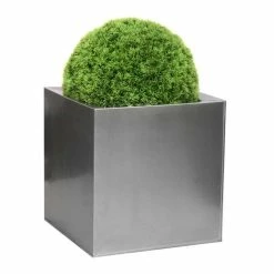 50cm Zinc Galvanised Silver Cube Planter - By Primrose™ 17 50cm Zinc Galvanised Silver Cube Planter - By Primrose™ -Plants outlet store PP0079X add image 6 d07b