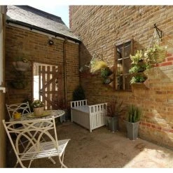 H38 Zinc Galvanised Silver Flared Square Planter - By Primrose™ -Plants outlet store PP0250S2 add image 4 07a1