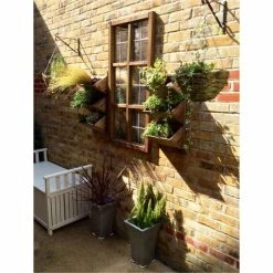 H38 Zinc Galvanised Silver Flared Square Planter - By Primrose™ -Plants outlet store PP0250S2 add image 5 2ce4