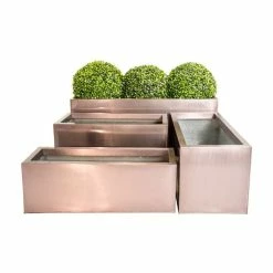 75cm Zinc Galvanised Trough Planter In A Copper Finish By Primrose™ -Plants outlet store PP0261L add image 4 280a