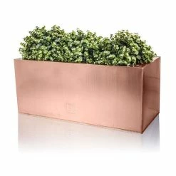 64cm Zinc Galvanised Trough Planter In A Copper Finish By Primrose™ -Plants outlet store PP0261M add image 3 5486