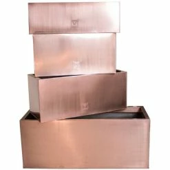 64cm Zinc Galvanised Trough Planter In A Copper Finish By Primrose™ -Plants outlet store PP0261M add image 5 e238