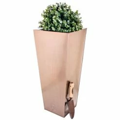 H70cm Zinc Galvanised Flared Square Planter In A Copper Finish By Primrose™ -Plants outlet store PP0262M add image 2 47df