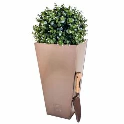 H48cm Zinc Galvanised Flared Square Planter In A Copper Finish By Primrose™ -Plants outlet store PP0262S add image 2 b889