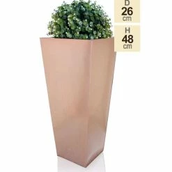 H48cm Zinc Galvanised Flared Square Planter In A Copper Finish By Primrose™ -Plants outlet store PP0262S e90c
