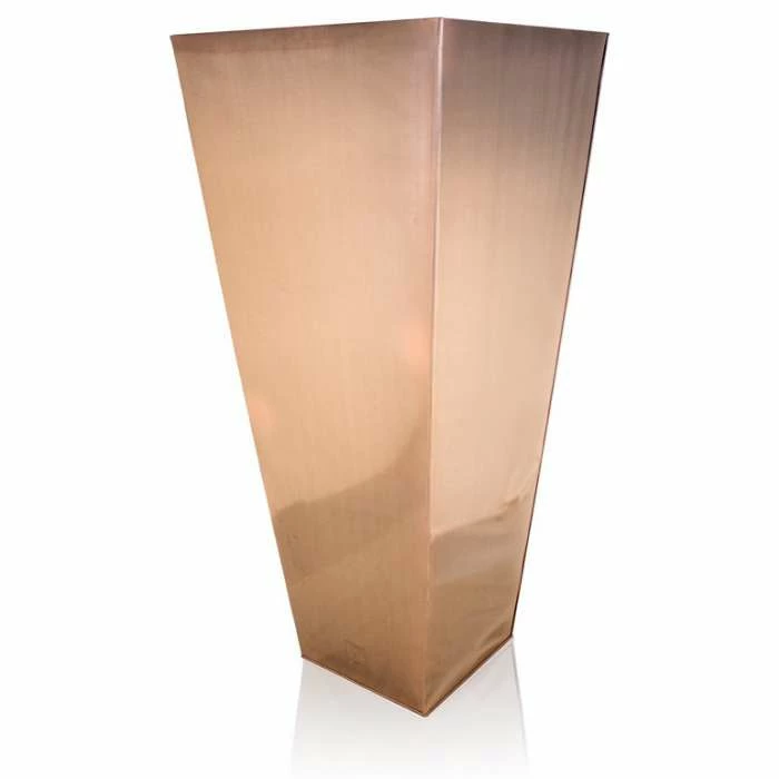 H116cm Zinc Galvanised Flared Square Planter In A Copper Finish By Primrose™ 3 H116cm Zinc Galvanised Flared Square Planter In A Copper Finish By Primrose™