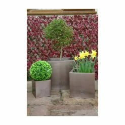 60cm Zinc Galvanised Cube Planter In A Copper Finish By Primrose™ -Plants outlet store PP0264J add image 6 fe04