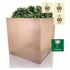 60cm Zinc Galvanised Cube Planter In A Copper Finish By Primrose™ -Plants outlet store PP0264J main image cfce