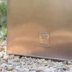 40cm Zinc Galvanised Cube Planter In A Copper Finish By Primrose™ -Plants outlet store PP0264L rollover image e99a