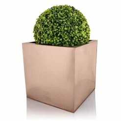 30cm Zinc Galvanised Cube Planter In A Copper Finish By Primrose™ 14 30cm Zinc Galvanised Cube Planter In A Copper Finish By Primrose™ -Plants outlet store PP0264M add image 3 2b9d