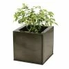 60cm Zinc Galvanised Pewter Cube Planter - By Primrose™ -Plants outlet store PP0335J main image 6070