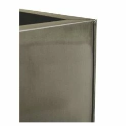 40cm Zinc Galvanised Pewter Cube Planter - By Primrose™ -Plants outlet store PP0335L rollover image 2e62