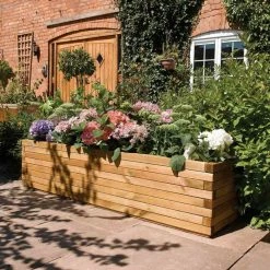 1.8m Wooden Patio Trough Planter - By Rowlinson