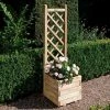 1.4m (4ft 7in) Wooden Square Planter With Lattice By Rowlinson® -Plants outlet store PP0339 main image 5528