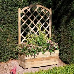 90cm Timber Rectangular Planter & Lattice