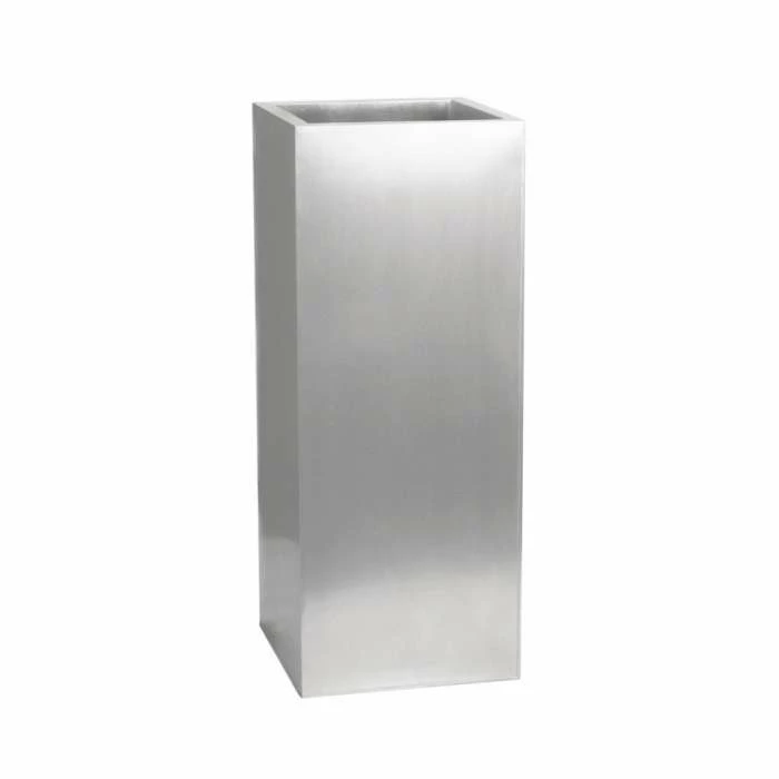 H50cm Zinc Galvanised Tall Cube Planters In Silver - By Primrose™ 6 H50cm Zinc Galvanised Tall Cube Planters In Silver - By Primrose™ - Image 4
