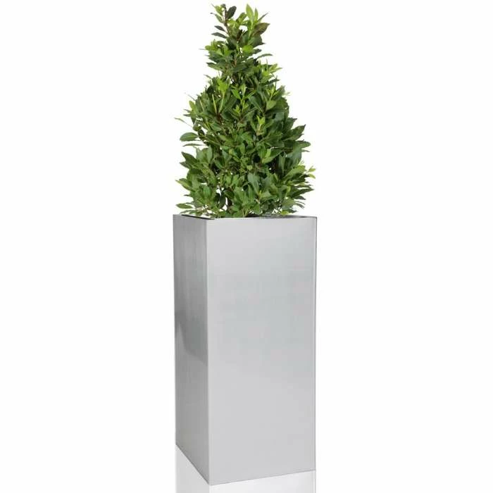H50cm Zinc Galvanised Tall Cube Planters In Silver - By Primrose™ 9 H50cm Zinc Galvanised Tall Cube Planters In Silver - By Primrose™ - Image 7