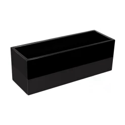 80cm Gloss Fibreglass Trough Planter In Black - By Primrose™ -Plants outlet store PP0402S main image a0fc
