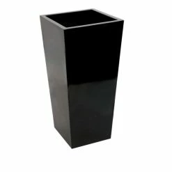60cm X 34cm Gloss Tall Flared Square Fibreglass Planter In Black - By Primrose™ 9 60cm X 34cm Gloss Tall Flared Square Fibreglass Planter In Black - By Primrose™ -Plants outlet store PP0404S feed image e5c5