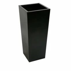 90cm X 40cm Tall Flared Square Fibreglass Planter In Matt Black - By Primrose™